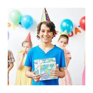 Papel de regalo de cumpleaños arco iris 6 hojas de papel_7