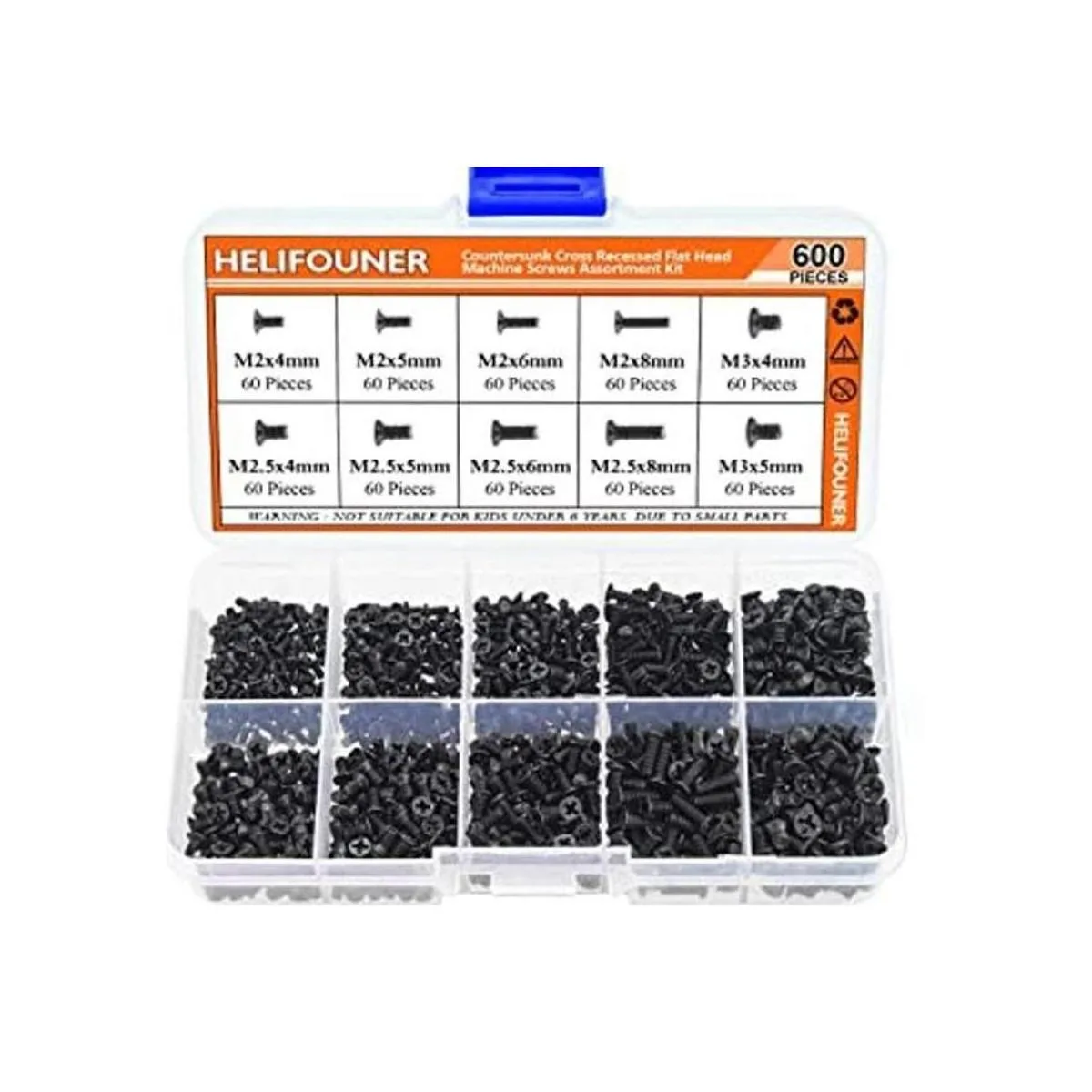 HELIFOUNER 600 tornillos de cabeza plana M2 M2.5 M3_1