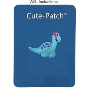 Parche bordado con diseño de dinosaurio azul_3