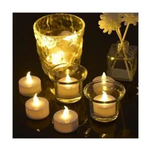 Vickiss Velas de té con pilas juego de 24 luces LED sin_4
