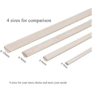 Paquete de 12 varillas redondas de madera de 38 x 38 x_5