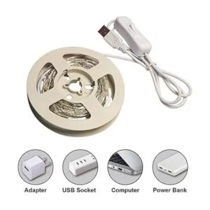 RUICHEN Cable plateado de 33 pies 100 luces LED USB con_3
