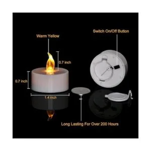 Vickiss Velas de té con pilas juego de 24 luces LED sin_3