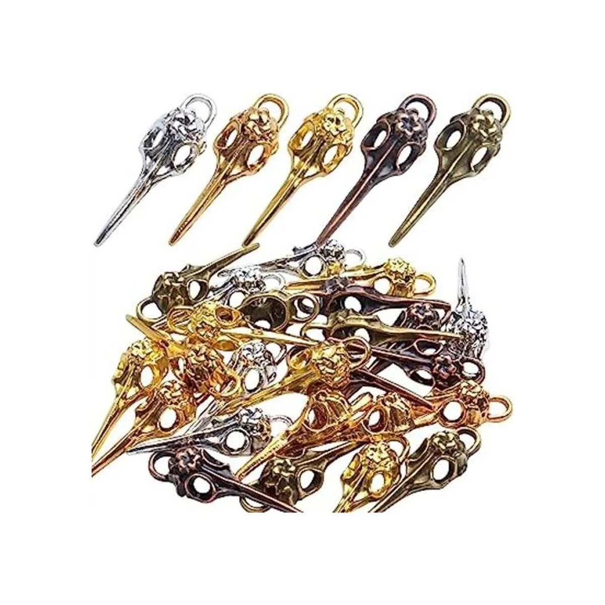 Abalorio de calavera de cabeza de pájaro 25 piezas de_1