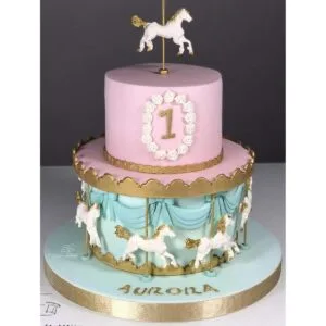 2 moldes de silicona para tartas de carrusel de caballo de_5