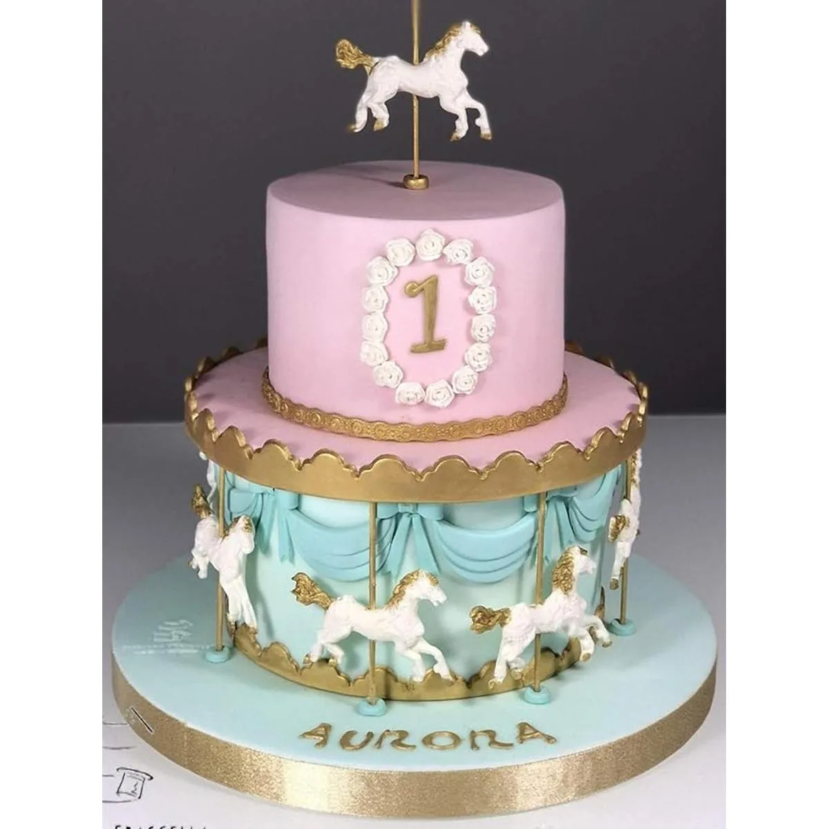 2 moldes de silicona para tartas de carrusel de caballo de_5