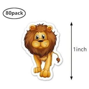 Calcomanías de animales del zoológico del león de 1_2