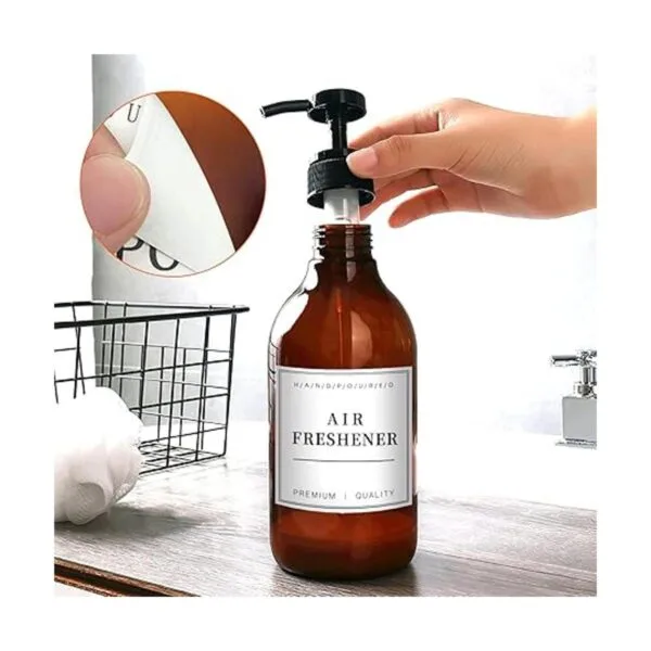 36 etiquetas impermeables para botellas loción de jabón_4