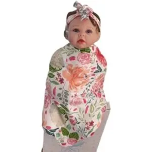 Muñecas Reborn para bebé manta floral para muñecas Reborn_3