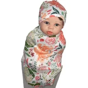 Muñecas Reborn para bebé manta floral para muñecas Reborn_4