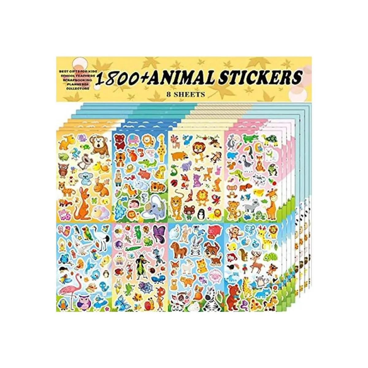 Sinceroduct Juego surtido de calcomanías de animales 8_1