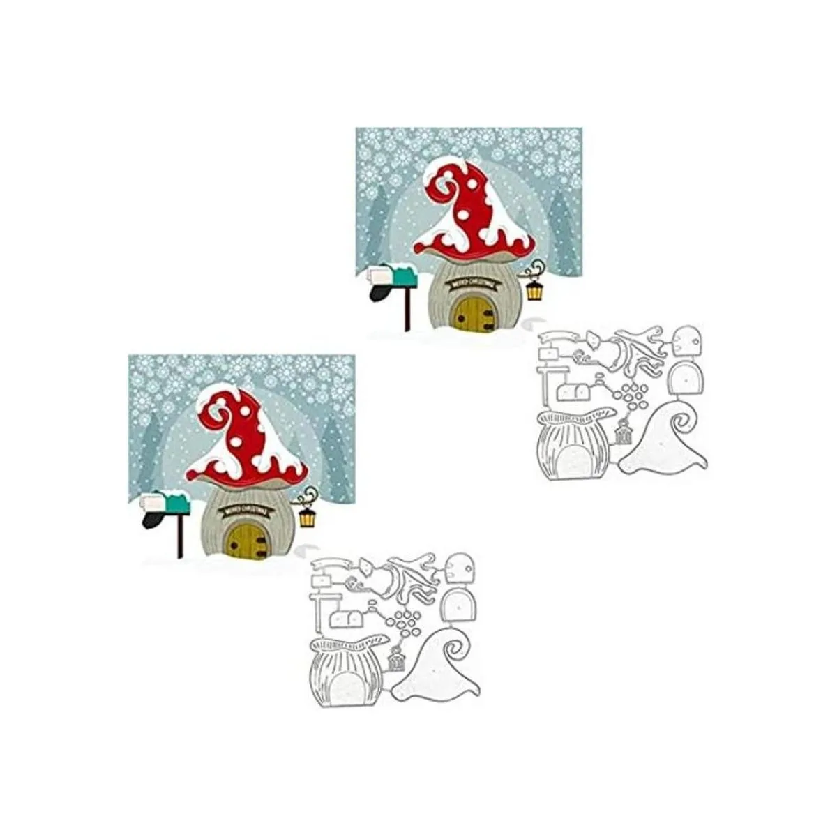 Gnome House Troqueles de metal diseño de casa de hongos_1