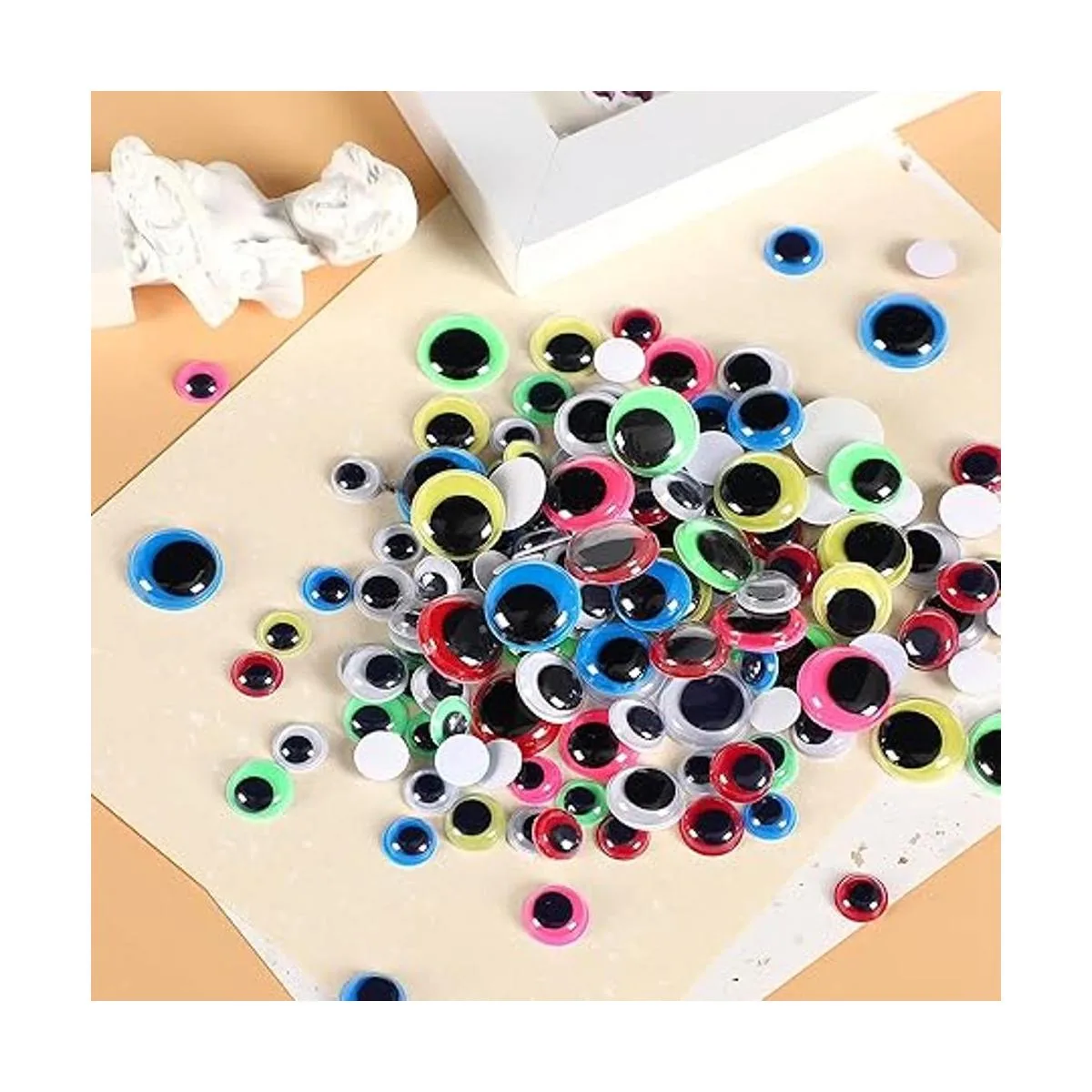 UPINS 1000 unidades Googly Wiggle Eyes autoadhesivas para_7