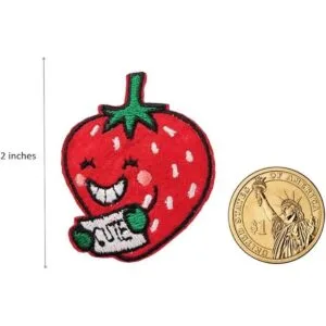 Mini bordado de fresa lindo en el parche coser en apliques_2