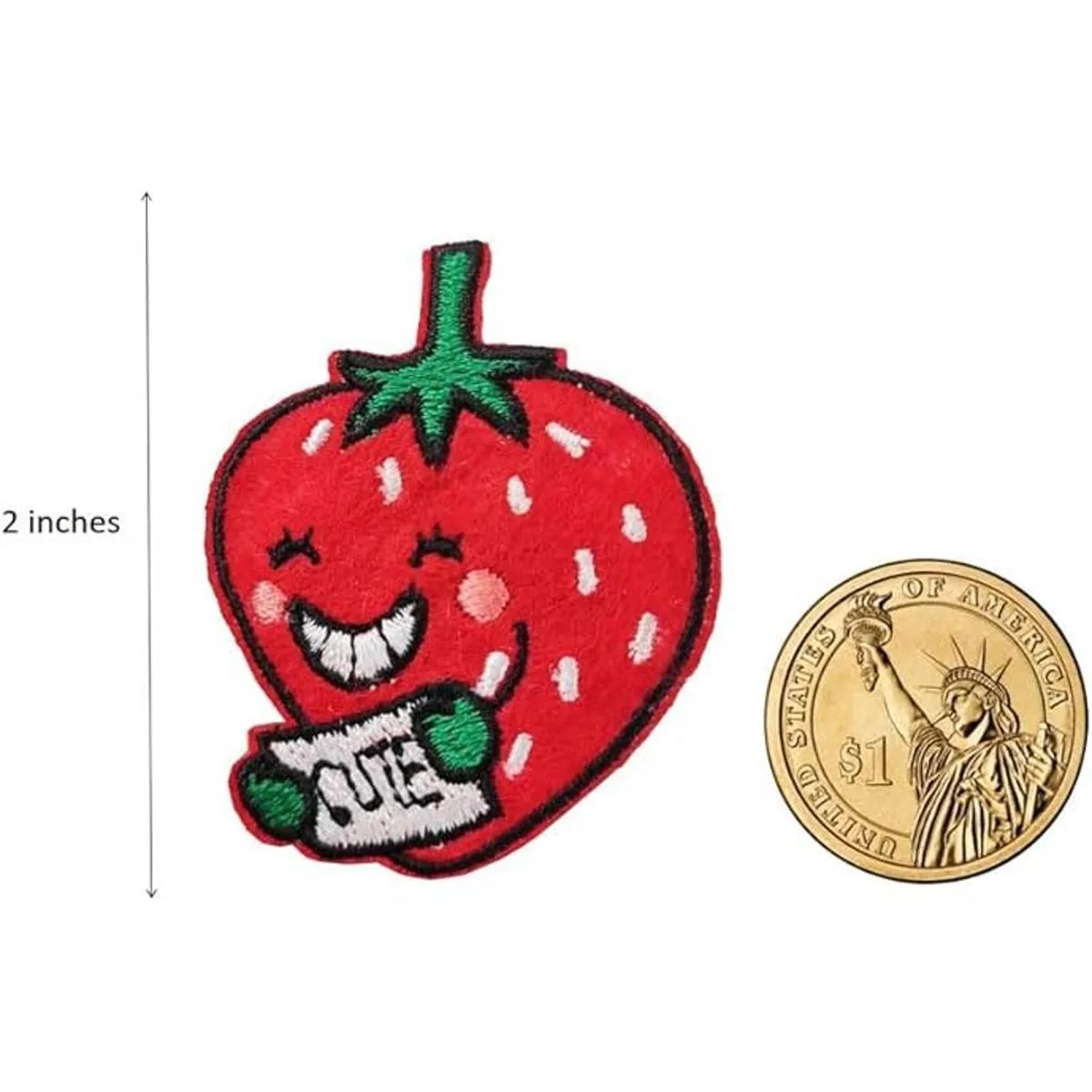 Mini bordado de fresa lindo en el parche coser en apliques_2