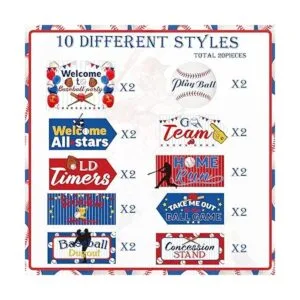 20 piezas de decoración de fiesta de béisbol carteles_4