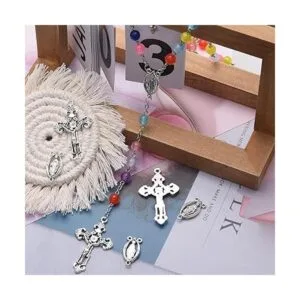 20 colgantes de cruz y centro de aleación de plata_3