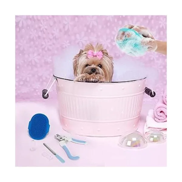 Kit de 6 piezas de aseo para mascotas cepillo de baño_5