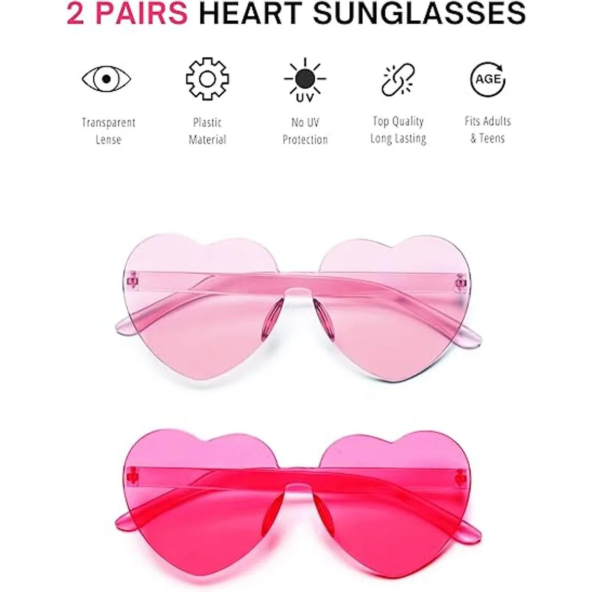 4Es Novelty Paquete de 2 lentes de sol en forma de_4