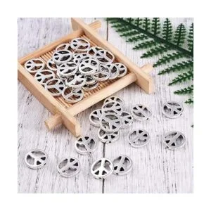 KISSITTY 50 cuentas espaciadoras de plata envejecida de_5