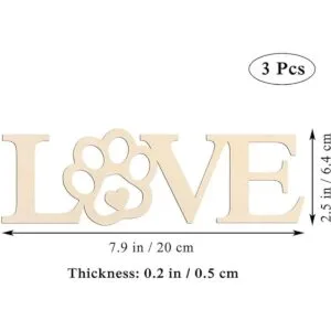 Placa de madera de pata de amor 3 piezas placa de madera_2