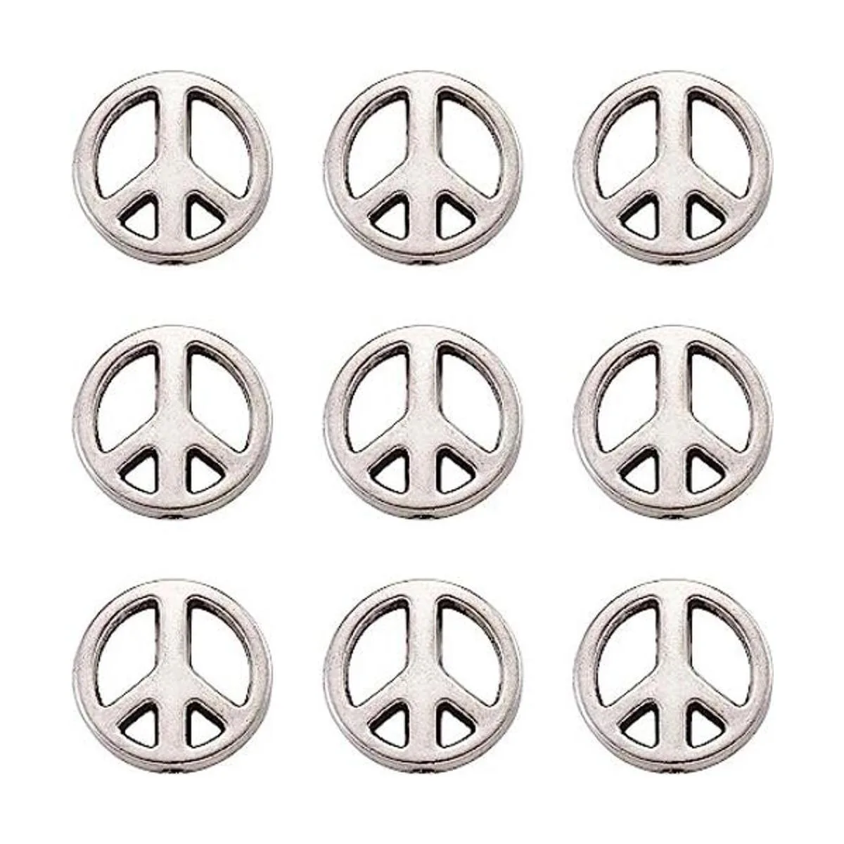 KISSITTY 50 cuentas espaciadoras de plata envejecida de_1