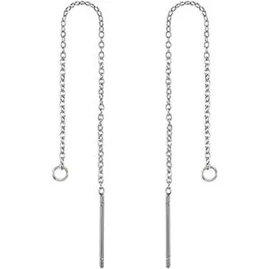 Kissitty Pendientes largos de hilo para orejas Acero_1