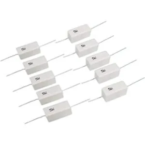 10pcs 100 ohmios 100RJ 5 vatios Axial Cerámica Cemento_1