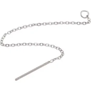 Kissitty Pendientes largos de hilo para orejas Acero_2