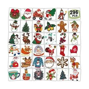 CHARLENT Tatuajes temporales de Navidad para niños 296_1
