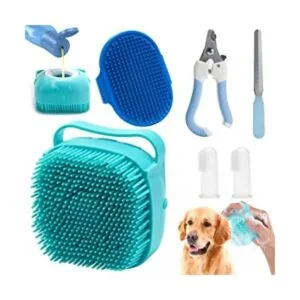 Kit de 6 piezas de aseo para mascotas cepillo de baño_1