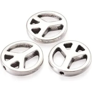 KISSITTY 50 cuentas espaciadoras de plata envejecida de_2