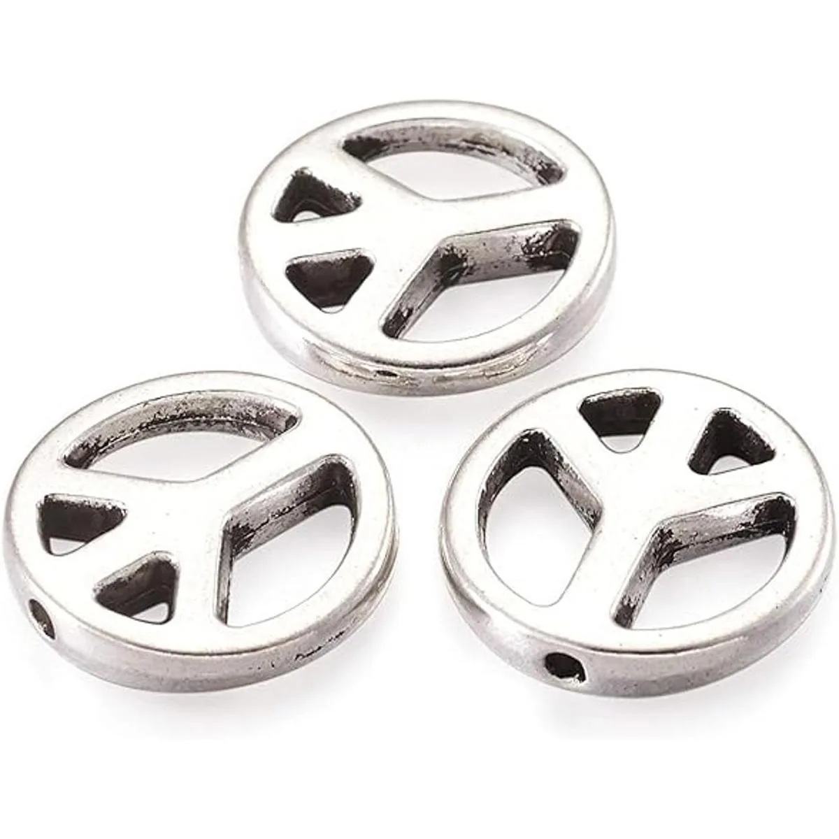 KISSITTY 50 cuentas espaciadoras de plata envejecida de_2