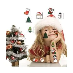 CHARLENT Tatuajes temporales de Navidad para niños 296_5