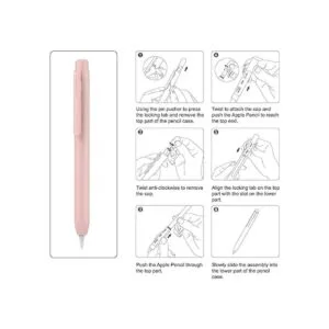 Funda protectora MoKo para Apple Pencil Rosado_4