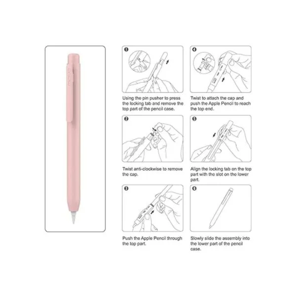 Funda protectora MoKo para Apple Pencil Rosado_4