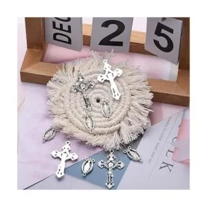 20 colgantes de cruz y centro de aleación de plata_5