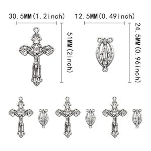 20 colgantes de cruz y centro de aleación de plata_2
