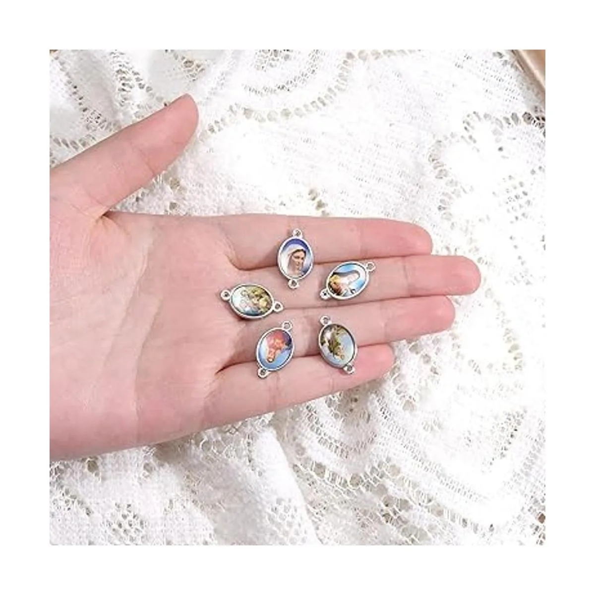 50 piezas de aleación de doble cara con diseño de Jesús_2