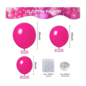Globos rosa intenso paquete de 100 globos rosa intenso_3