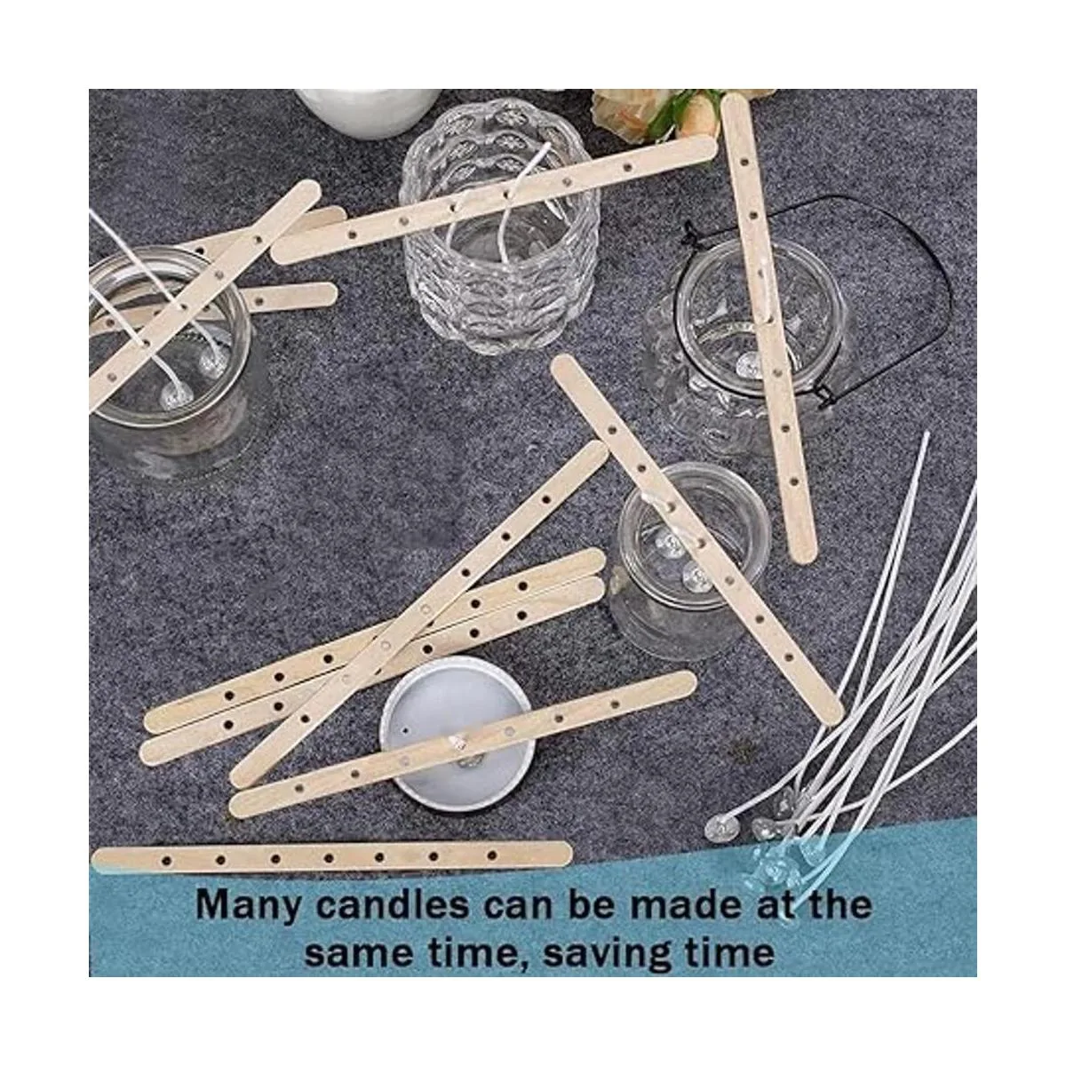 Juego de 100 soportes para velas de madera para hacer_5