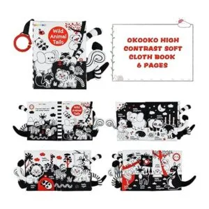 OKOOKO Soft Cloth Book for Baby Animals Tails Book High_3