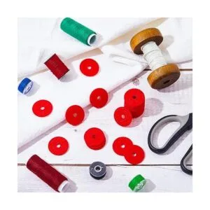 100 piezas para máquina de coser carrete de fieltro rojo_7