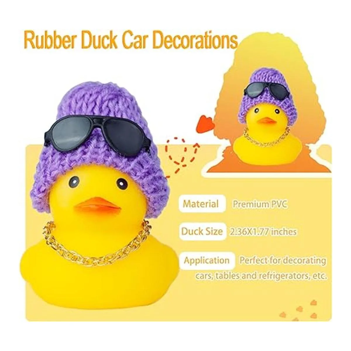 MuMyer Adornos de goma de pato para automóvil decoración_4