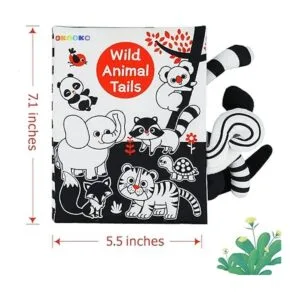 OKOOKO Soft Cloth Book for Baby Animals Tails Book High_2
