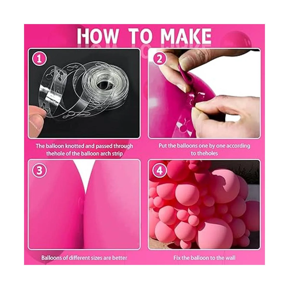 Globos rosa intenso paquete de 100 globos rosa intenso_5