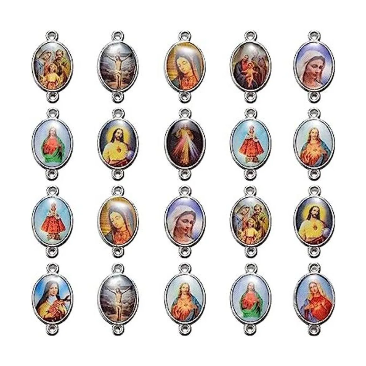 50 piezas de aleación de doble cara con diseño de Jesús_1