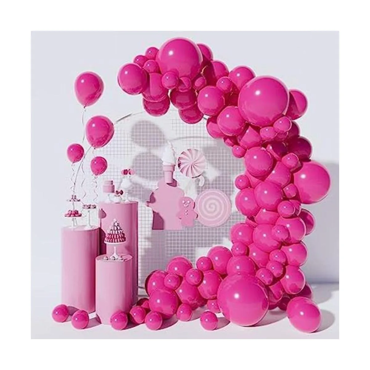 Globos rosa intenso paquete de 100 globos rosa intenso_1