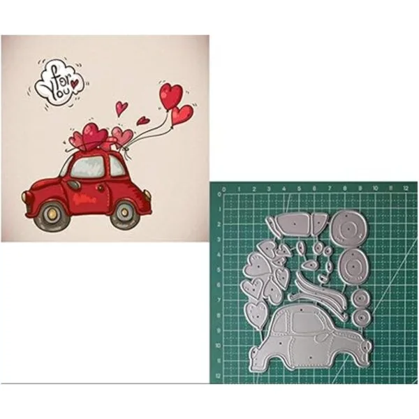 Troqueles de metal para coche y corazones marco de coche_4