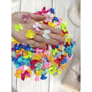FavoritBow 300 lazos de cinta multicolor pequeños para_3